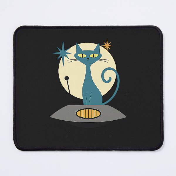 Item preview, Mid Century Modern UFO Cat Retro Futuristic designed and sold by ArleneRowe.