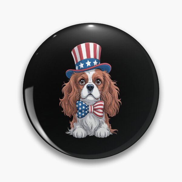 Item preview, Cavalier King Charles Spaniel with USA Flag Independence designed and sold by Catharsiscath.