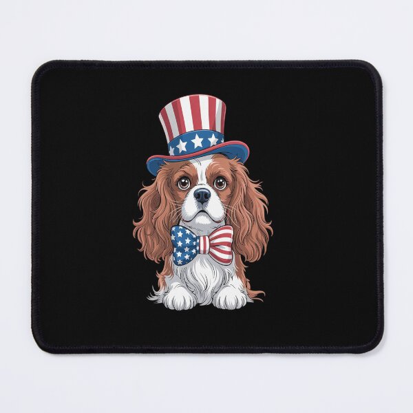 Item preview, Cavalier King Charles Spaniel with USA Flag Independence designed and sold by Catharsiscath.