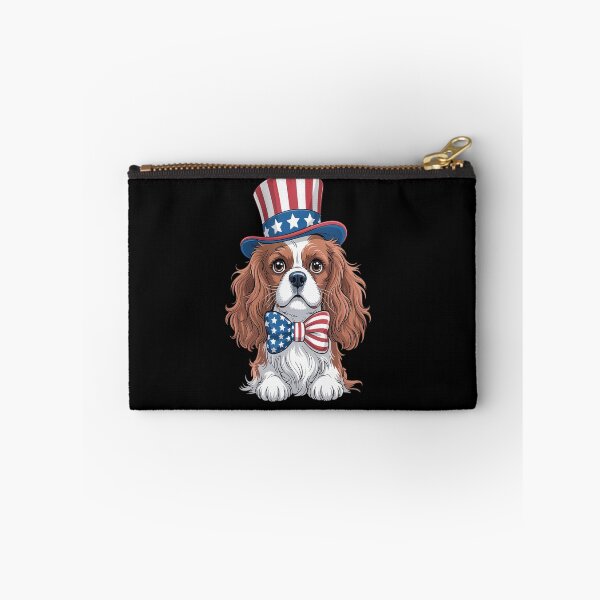 Item preview, Cavalier King Charles Spaniel with USA Flag Independence designed and sold by Catharsiscath.
