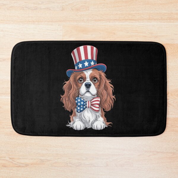 Item preview, Cavalier King Charles Spaniel with USA Flag Independence designed and sold by Catharsiscath.