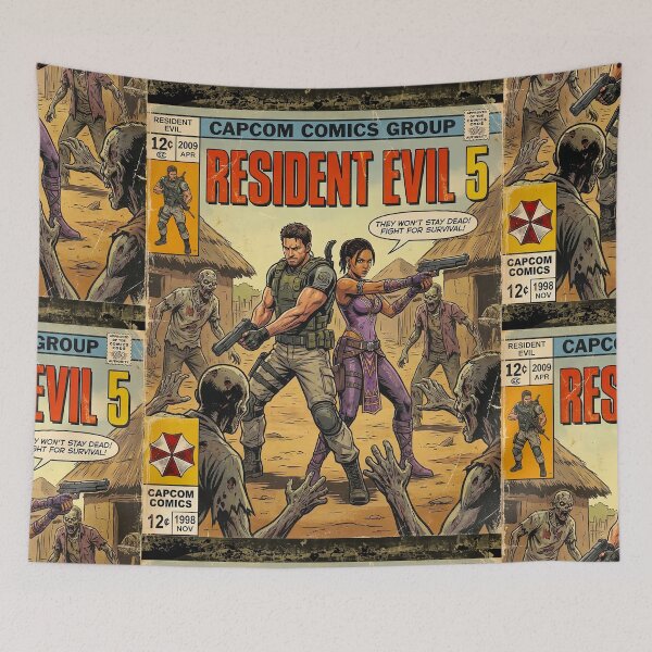 Item preview, Resident Evil Chris & Sheva Classic Comic Retro Gaming Art  designed and sold by Back2Collage.