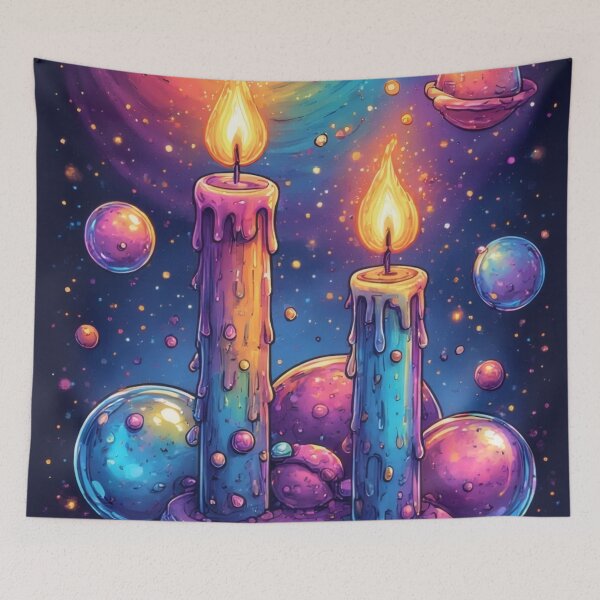 Item preview, Cosmic candles in colorful space designed and sold by Mianku | Für das Leben.