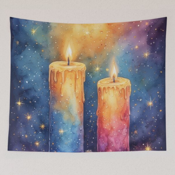 Item preview, Glowing Christmas candles under a starry sky designed and sold by Mianku | Für das Leben.