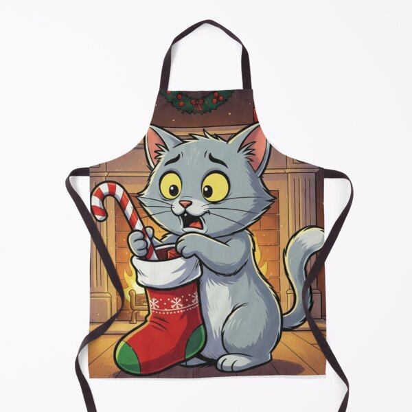 Item preview, Funny Cat Stealing Candy Cane – Cute Christmas Cartoon Design designed and sold by KaryaVisionSTR.