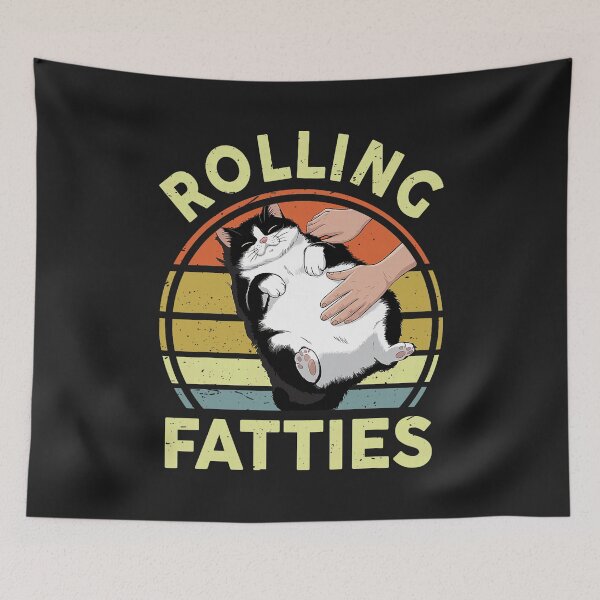 Item preview, Rolling Fatties Funny Tuxedo Cat Breed Mom Dad Kitten Retro  designed and sold by ArleneRowe.