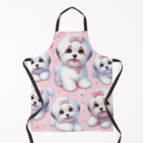 Item preview, Adorable White Coton de Tulear Dogs with Pink Bows designed and sold by Wags & Tails.