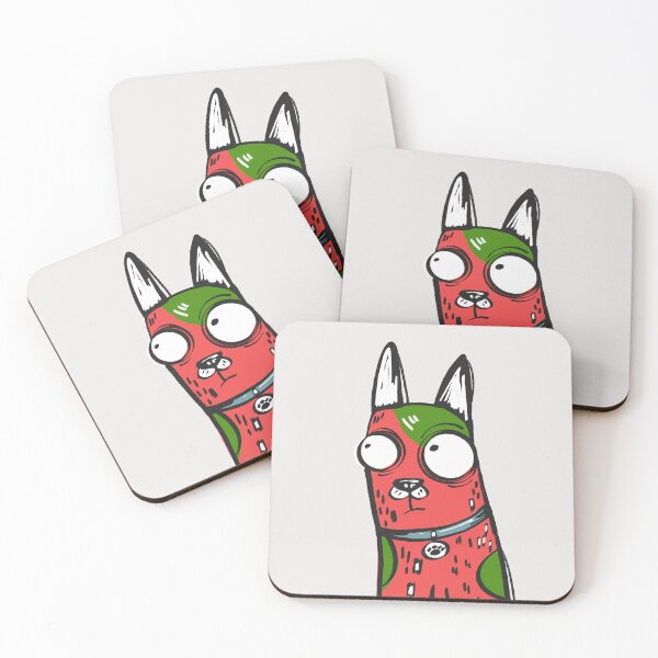 Item preview, Funny Derp Crazy Red and Green Cat  designed and sold by DoodleMoodSpace.