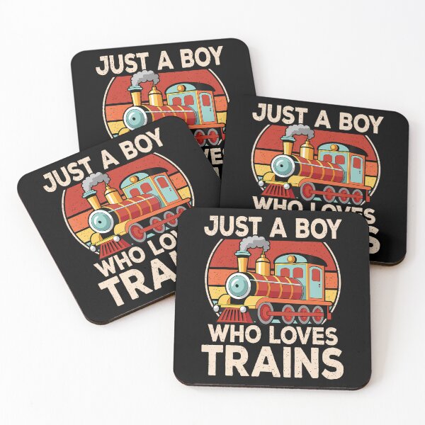 Item preview, Just A Boy Who Loves Trains Model Train Railroad Locomotive designed and sold by AngelaSandra.