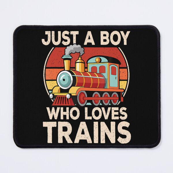 Item preview, Just A Boy Who Loves Trains Model Train Railroad Locomotive designed and sold by AngelaSandra.