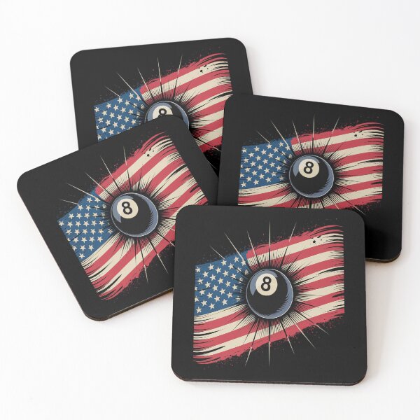 Item preview, Pool Snooker Billiards Player 8 Ball USA American Flag designed and sold by Catharsiscath.