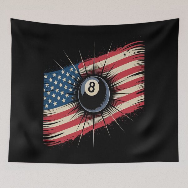 Item preview, Pool Snooker Billiards Player 8 Ball USA American Flag designed and sold by Catharsiscath.
