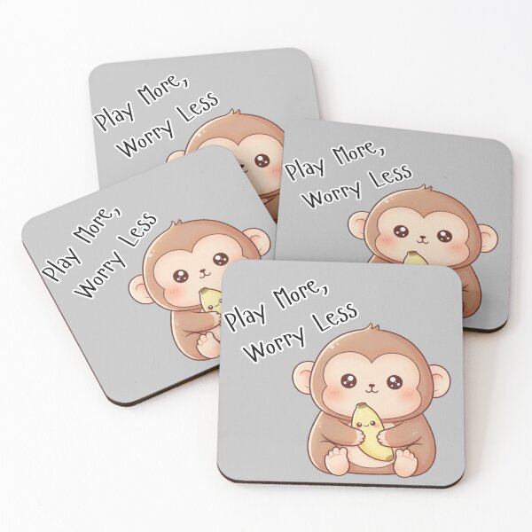 Item preview, Kawaii Lunar Zodiac MONKEY: Play More, Worry Less designed and sold by SebastianSpace.