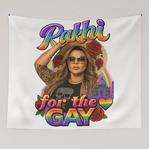 Item preview, Rakhi Sawant Queen of Sass Bootleg in Pink Feather Fit designed and sold by Places On Earth.