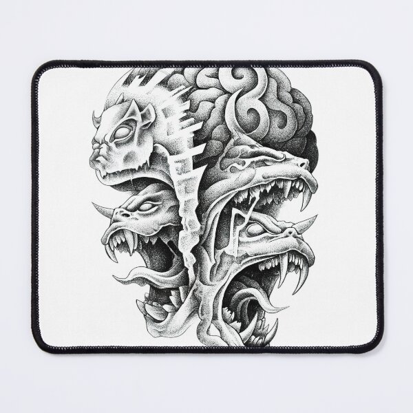 Item preview, Demonic Mind – Dark Brain with Monster Faces designed and sold by Andrew-212.