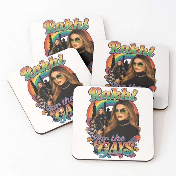 Item preview, Rakhi Sawant with Rainbow & Glam Styling designed and sold by Places On Earth.