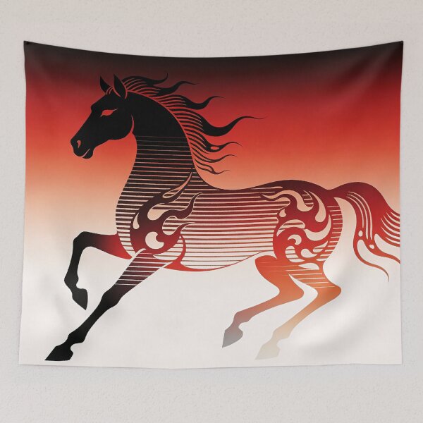 Item preview, Retro Synthwave Galloping Fire Horse designed and sold by zzz888.