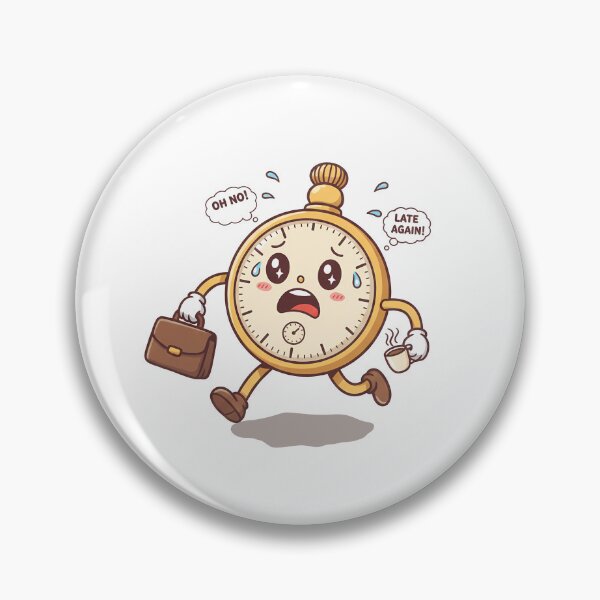 Item preview, Kawaii Running Pocket Watch: Oh No! Late Again! designed and sold by Minimochi Art.