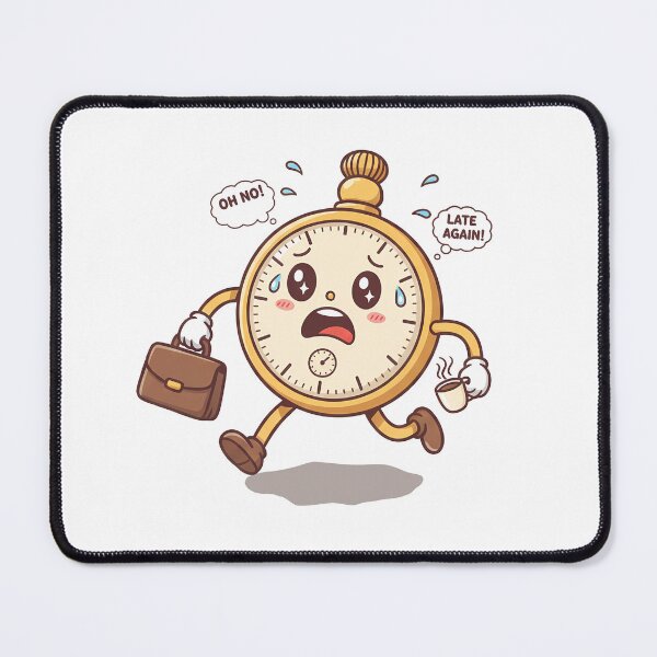 Item preview, Kawaii Running Pocket Watch: Oh No! Late Again! designed and sold by Minimochi Art.