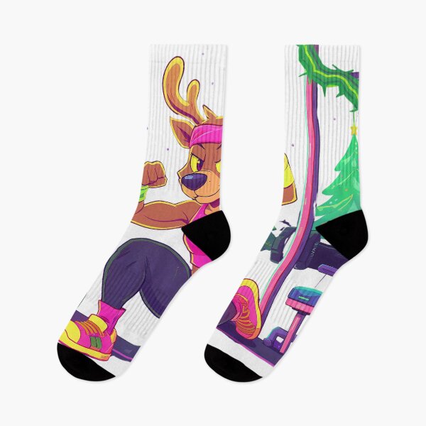 Item preview, Strong & Festive – Female Fitness Reindeer Christmas Illustration designed and sold by FratddArtworks.