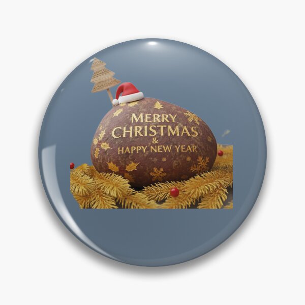 Item preview, Merry Christmas & Happy New Year Festive Rock Decoration Illustration designed and sold by DroolWorthyUS.