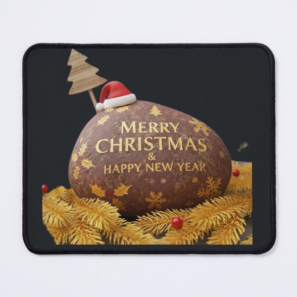Item preview, Merry Christmas & Happy New Year Festive Rock Decoration Illustration designed and sold by DroolWorthyUS.