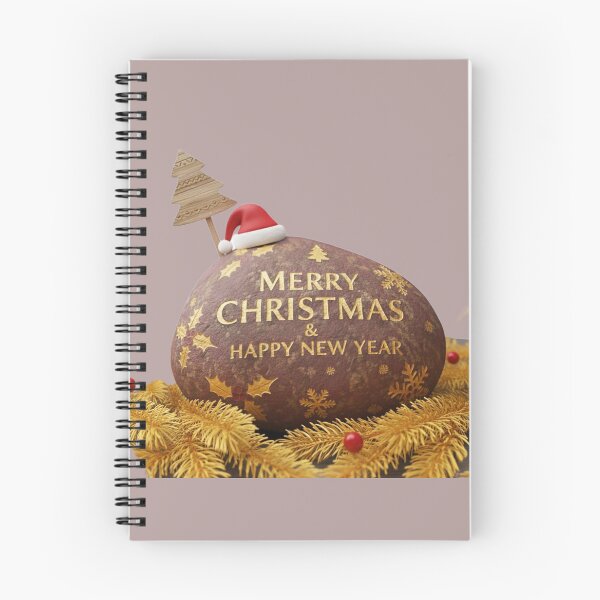 Item preview, Merry Christmas & Happy New Year Festive Rock Decoration Illustration designed and sold by DroolWorthyUS.