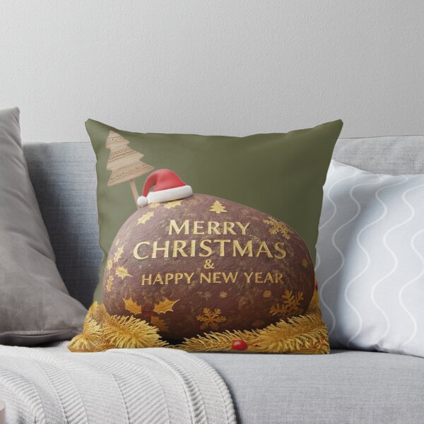 Item preview, Merry Christmas & Happy New Year Festive Rock Decoration Illustration designed and sold by DroolWorthyUS.