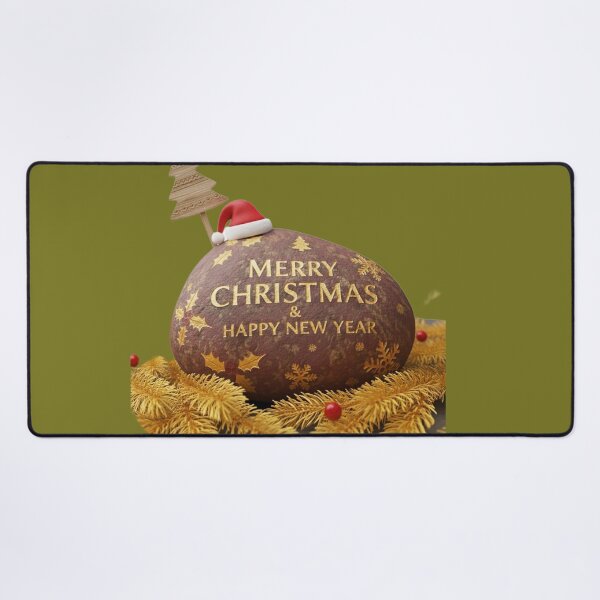 Item preview, Merry Christmas & Happy New Year Festive Rock Decoration Illustration designed and sold by DroolWorthyUS.