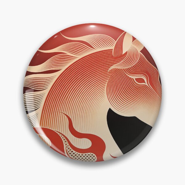 Item preview, Majestic Fire Horse Portrait in Stylized Line Art designed and sold by zzz888.