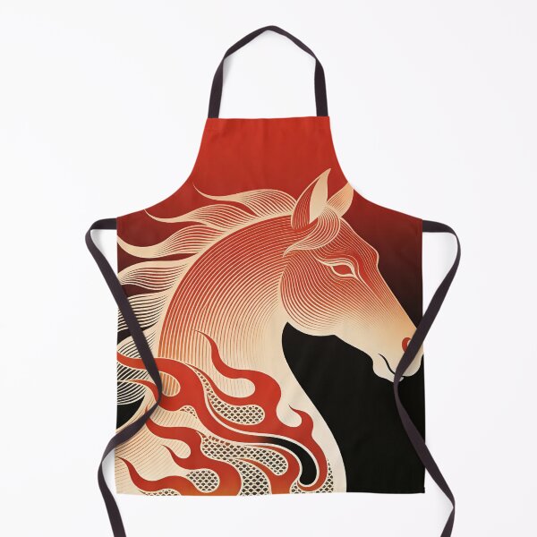 Item preview, Majestic Fire Horse Portrait in Stylized Line Art designed and sold by zzz888.