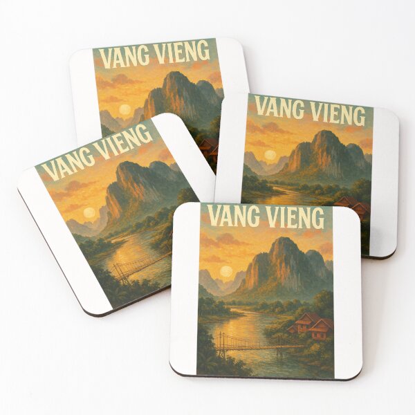 Item preview,  Sunset Over Nam Song River, Vang Vieng, Laos designed and sold by Places On Earth.
