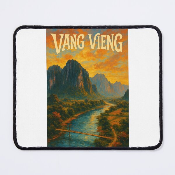 Item preview, Vang Vieng Mountain Landscape Along the Nam Song River designed and sold by Places On Earth.