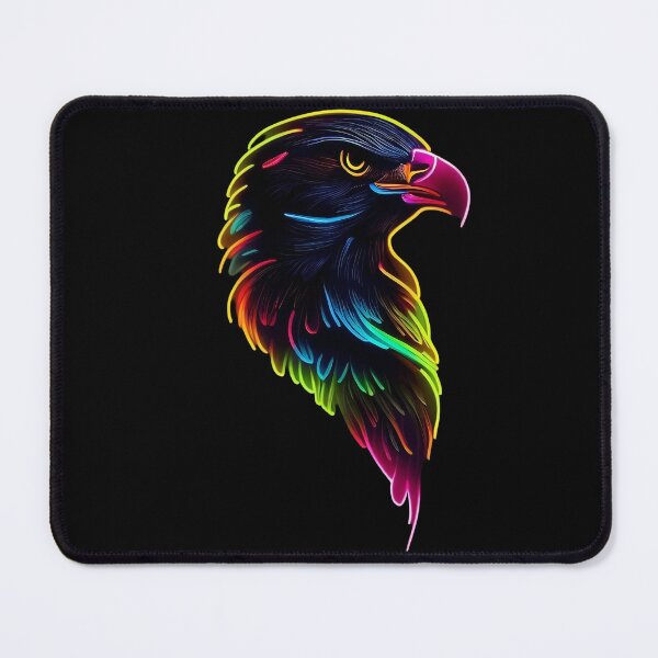Item preview, Neon Eagle Head – Colorful Glowing Bird Art designed and sold by Kruti Collection.
