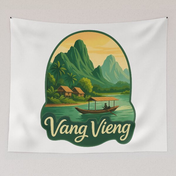 Item preview,  Scenic Boat Ride on the Nam Song River, Vang Vieng, Laos designed and sold by Places On Earth.