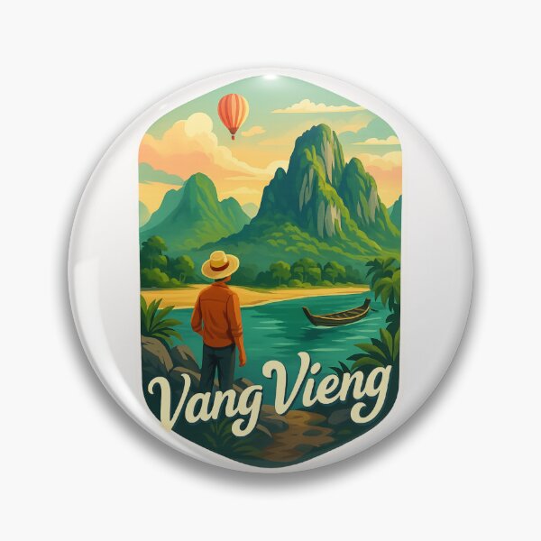 Item preview,  Explorer’s View of Vang Vieng Mountains and Nam Song River, Laos designed and sold by Places On Earth.