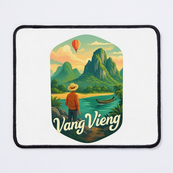 Item preview,  Explorer’s View of Vang Vieng Mountains and Nam Song River, Laos designed and sold by Places On Earth.