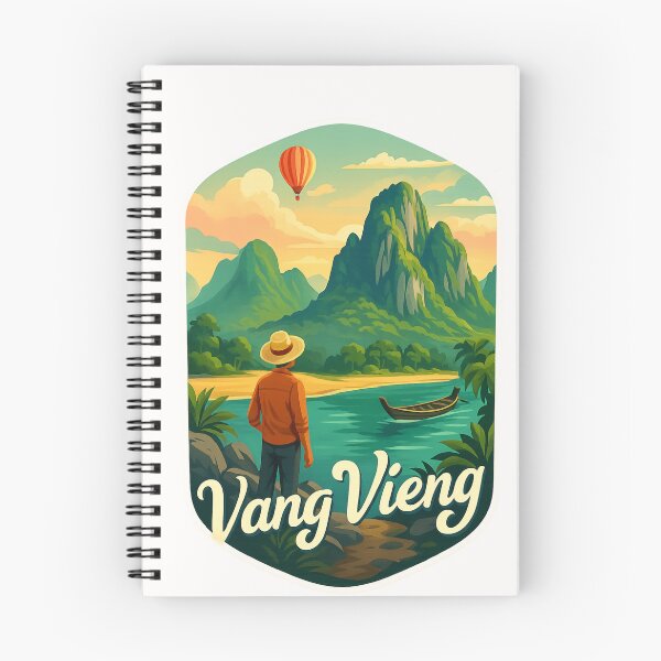 Item preview,  Explorer’s View of Vang Vieng Mountains and Nam Song River, Laos designed and sold by Places On Earth.