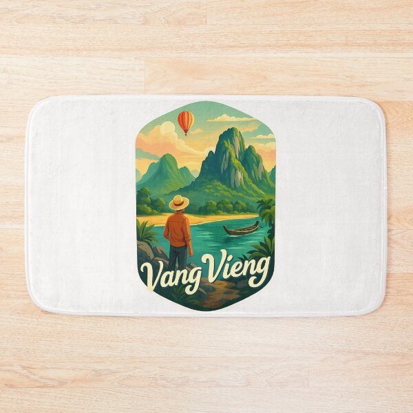 Item preview,  Explorer’s View of Vang Vieng Mountains and Nam Song River, Laos designed and sold by Places On Earth.
