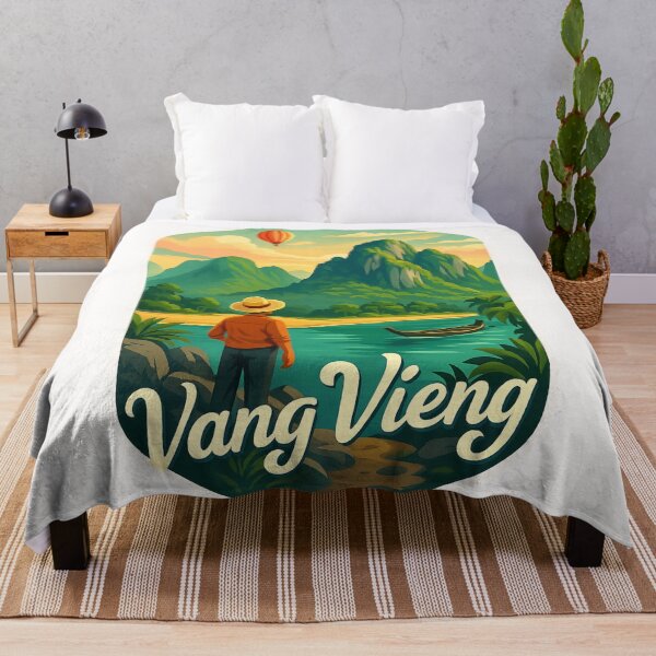 Item preview,  Explorer’s View of Vang Vieng Mountains and Nam Song River, Laos designed and sold by Places On Earth.