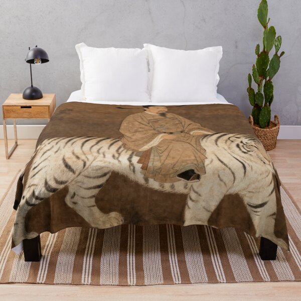 Item preview, Ancient Sage Riding Majestic White Tiger Scroll Art designed and sold by zzz888.