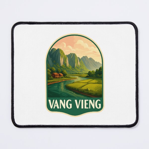 Item preview, Rice Fields and Riverbanks of Vang Vieng, Laos designed and sold by Places On Earth.