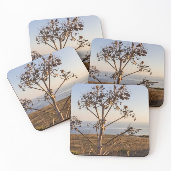 Item preview, Dried Plant Silhouette by Coastal Horizon at Sunset with Warm Golden Light and Calm Sea designed and sold by Nmallia.