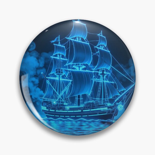 Item preview, Neon Ghostship – A Futuristic Vision of Light, Mystery, and Ocean Dreams designed and sold by PixelVibe782.