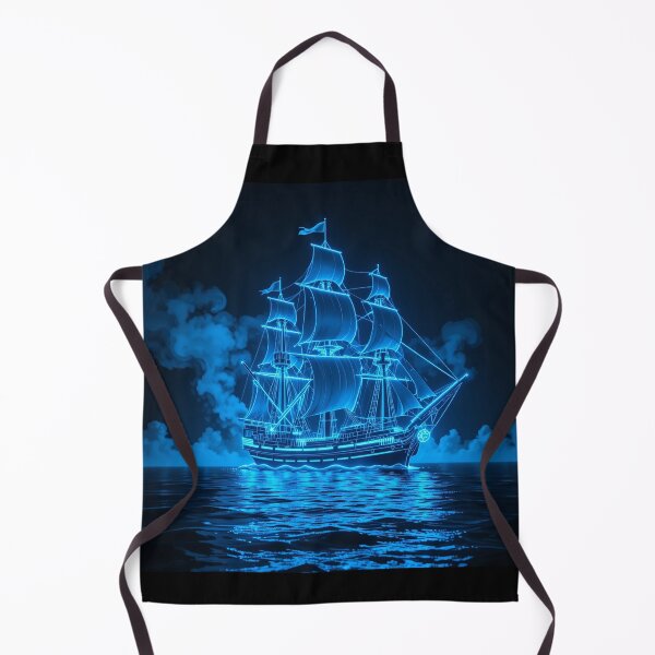 Item preview, Neon Ghostship – A Futuristic Vision of Light, Mystery, and Ocean Dreams designed and sold by PixelVibe782.
