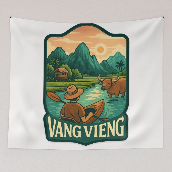 Item preview,  Kayaking Through Vang Vieng Countryside, Laos designed and sold by Places On Earth.