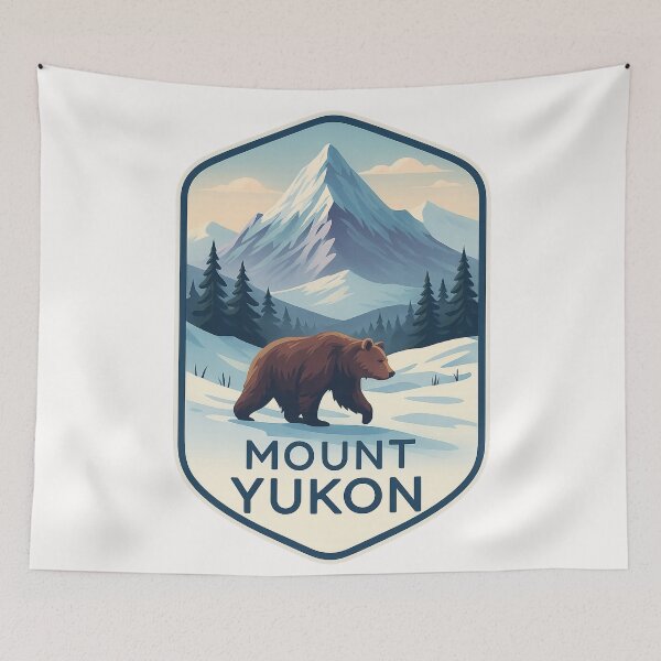Item preview,  Winter Wilderness of Mount Yukon with Grizzly Bear designed and sold by Places On Earth.