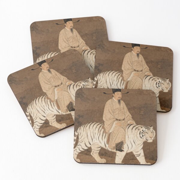 Item preview, Ancient Sage Riding Majestic White Tiger Scroll Art designed and sold by zzz888.