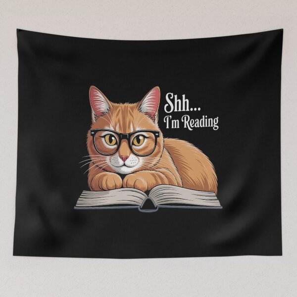 Item preview, Bookworm Avid Reader - Cat Reading Book designed and sold by KonopikaaArt.