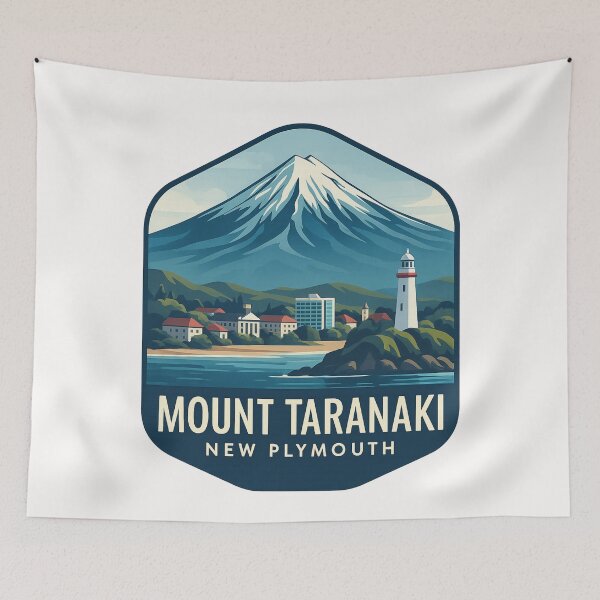 Item preview, Mount Taranaki and Coastal City of New Plymouth, New Zealand designed and sold by Places On Earth.